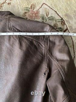 LUCKY BRAND Mens Cafe Racer Motorcycle brown leather Jacket Size Small $499