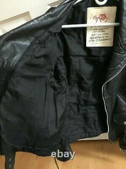 La Roxx Size Medium Black Genuine Leather Motorcycle Jacket Hollywood Punk Mens