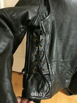 La Roxx Size Medium Black Genuine Leather Motorcycle Jacket Hollywood Punk Mens