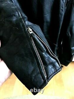 La Roxx Size Medium Black Genuine Leather Motorcycle Jacket Hollywood Punk Mens