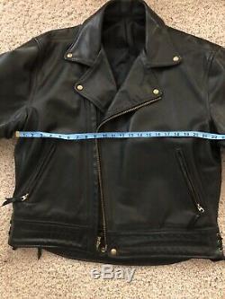 Langlitz Leathers Columbia Black Leather Motorcycle Jacket VINTAGE Mens 50 COOL