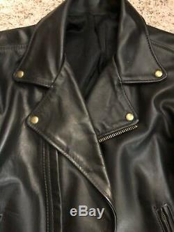 Langlitz Leathers Columbia Black Leather Motorcycle Jacket VINTAGE Mens 50 COOL