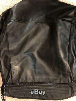 Langlitz Leathers Columbia Black Leather Motorcycle Jacket VINTAGE Mens 50 COOL