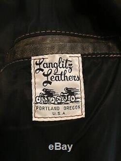 Langlitz Leathers Jacket Mens 44-46! Made In Portland, OR 1990