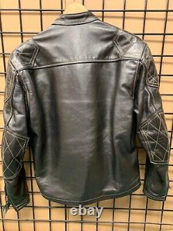 Langlitz Sidewinder Leather Motorcycle Jacket Black Size Small Used