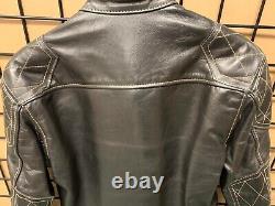 Langlitz Sidewinder Leather Motorcycle Jacket Black Size Small Used