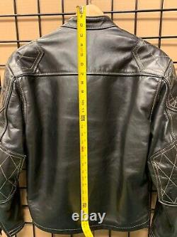 Langlitz Sidewinder Leather Motorcycle Jacket Black Size Small Used