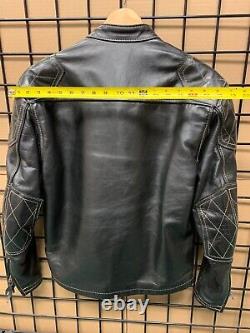 Langlitz Sidewinder Leather Motorcycle Jacket Black Size Small Used