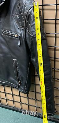 Langlitz Sidewinder Leather Motorcycle Jacket Black Size Small Used