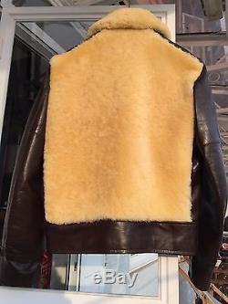 Laskinlamb Grizzly Jacket (Toyo Japan) size 38 Fur horsehide leather vintage