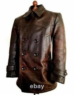 Leather 40s WW2 HORSEHIDE GERMAN LUFTWAFFE Officers Motorcycle Biker Jacket Coat