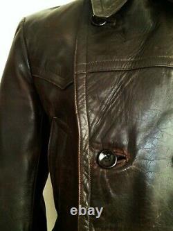 Leather 40s WW2 HORSEHIDE GERMAN LUFTWAFFE Officers Motorcycle Biker Jacket Coat