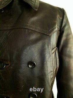 Leather 40s WW2 HORSEHIDE GERMAN LUFTWAFFE Officers Motorcycle Biker Jacket Coat