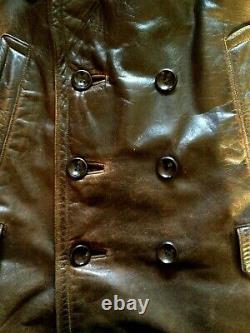 Leather 40s WW2 HORSEHIDE GERMAN LUFTWAFFE Officers Motorcycle Biker Jacket Coat