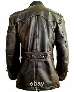 Leather 40s WW2 HORSEHIDE GERMAN LUFTWAFFE Officers Motorcycle Biker Jacket Coat