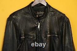 Leather Biker Jacket Black Motorcycle Men's Sears Vintage