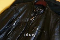 Leather Biker Jacket Black Motorcycle Men's Sears Vintage