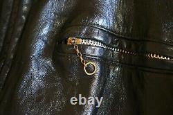 Leather Biker Jacket Black Motorcycle Men's Sears Vintage