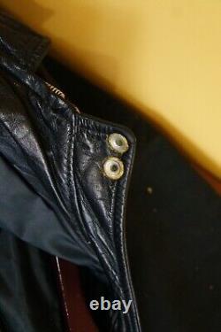 Leather Biker Jacket Black Motorcycle Men's Sears Vintage