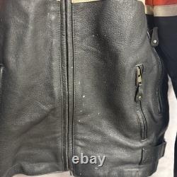 Leather Gallery Cafe Racer Biker Jacket Mens M Orange Racing Thinsulate Coat