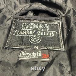 Leather Gallery Cafe Racer Biker Jacket Mens M Orange Racing Thinsulate Coat