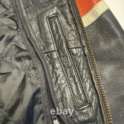 Leather Gallery Cafe Racer Biker Jacket Mens M Orange Racing Thinsulate Coat