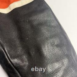 Leather Gallery Cafe Racer Biker Jacket Mens M Orange Racing Thinsulate Coat