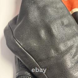 Leather Gallery Cafe Racer Biker Jacket Mens M Orange Racing Thinsulate Coat