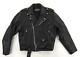 Leather Gallery Heavy Black Motorcycle Biker Jacket Mens Size 42