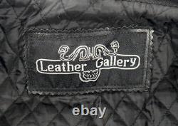 Leather Gallery Heavy Black Motorcycle Biker Jacket Mens Size 42