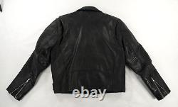Leather Gallery Heavy Black Motorcycle Biker Jacket Mens Size 42