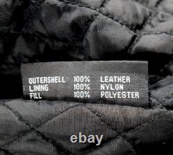 Leather Gallery Heavy Black Motorcycle Biker Jacket Mens Size 42