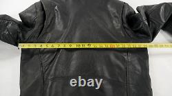 Leather Gallery Heavy Black Motorcycle Biker Jacket Mens Size 42