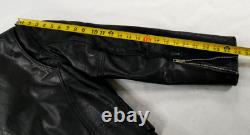 Leather Gallery Heavy Black Motorcycle Biker Jacket Mens Size 42