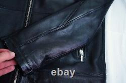 Leather Jacket for Men Vintage Black Cafe Racer Size Medium Real Lambskin