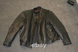 Leather King Black Leather Motorcycle / Biker Jacket 4XL with Zip Out Liner