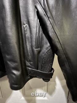 Leather King Motorcycle Jacket Black Mens XXL Excellent Condition FREE SHIPPING