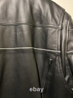 Leather King Motorcycle Jacket Black Mens XXL Excellent Condition FREE SHIPPING