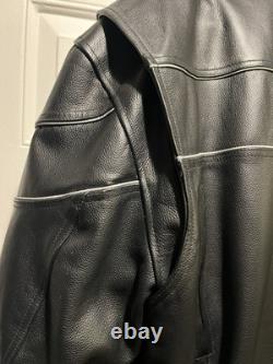 Leather King Motorcycle Jacket Black Mens XXL Excellent Condition FREE SHIPPING