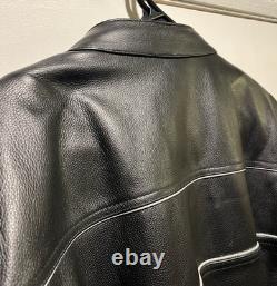 Leather King Motorcycle Jacket Black Mens XXL Excellent Condition FREE SHIPPING