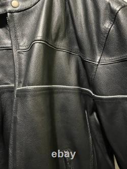 Leather King Motorcycle Jacket Black Mens XXL Excellent Condition FREE SHIPPING