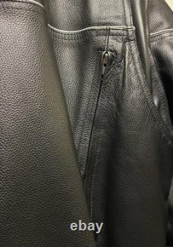 Leather King Motorcycle Jacket Black Mens XXL Excellent Condition FREE SHIPPING