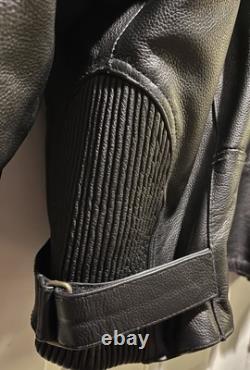 Leather King Motorcycle Jacket Black Mens XXL Excellent Condition FREE SHIPPING