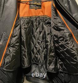 Leather King Motorcycle Jacket Black Mens XXL Excellent Condition FREE SHIPPING