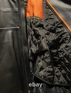 Leather King Motorcycle Jacket Black Mens XXL Excellent Condition FREE SHIPPING