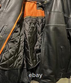 Leather King Motorcycle Jacket Black Mens XXL Excellent Condition FREE SHIPPING