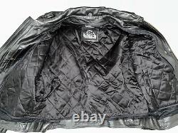 Leather King men's size 52 black Liner leather motorcycle jacket 2XL