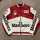 Leather Marlboro Jacket XL Vintage Style Nascar Full Zip Embroidered Biker