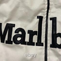 Leather Marlboro Jacket XL Vintage Style Nascar Full Zip Embroidered Biker