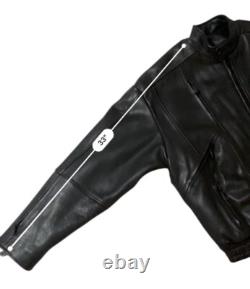 Leather Mill Motorcycle Jacket Pebbled Biker Men's XXL Black Zip Out Liner Heavy